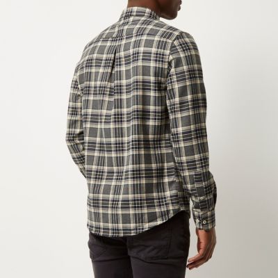 Grey check flannel shirt
